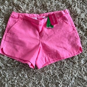 NWT Lilly Pulitzer Adie Shorts Pink Sunset Fringe Trim 4 Cottagecore Barbiecore
